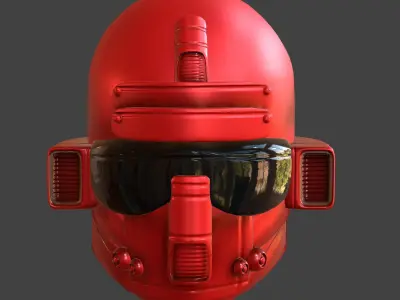 Helmet plastic mask ball shaped Low-poly 3D model Low-poly 3D model
