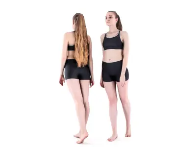 Sporty woman walking 77 Low-poly 3D model