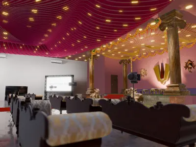 Realistic Indian Wedding Convention Hall Scene 3D model