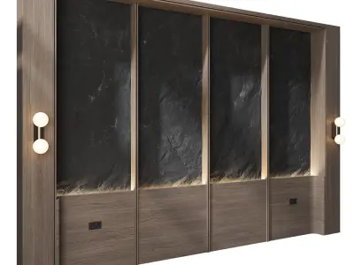 Headboard Wall Panel Lyra Wall Twin Decor 3D model