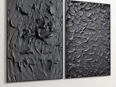 Plaster Two Photo Frame 255 Low-poly 3D model