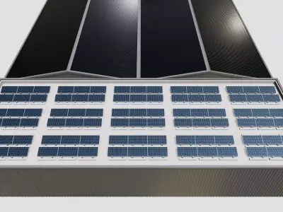 Rooftop Lightweight Solar Construction Type-3 3D model