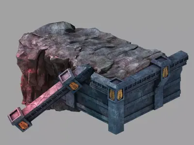 Stone Palace - Cliff Break 02 3D model