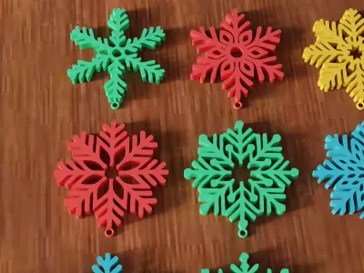 Christmas Snowflake Ornament Hanging 25 Piece Bundle - 473 3D print model