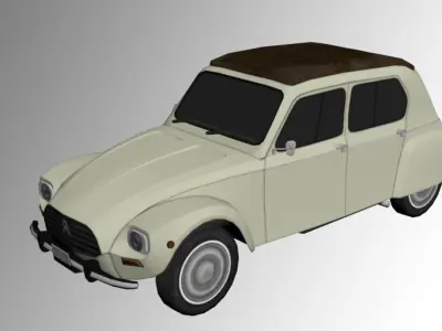Citroen Dyane 6 - 1980 Low-poly 3D model