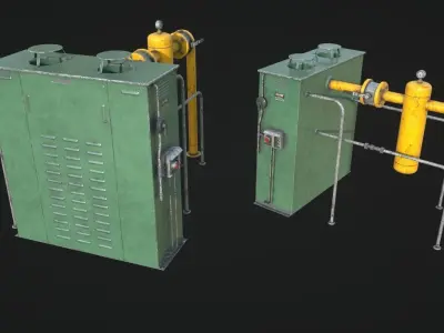 Industrial Tube Evaporator Low-poly 3D model