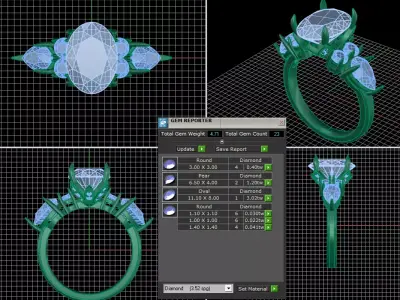 wedding rings engagement rings 3D print model