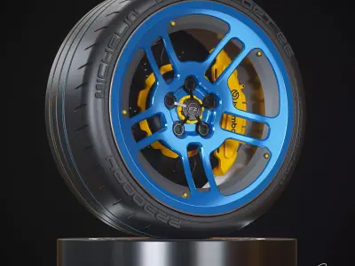 Hypersport car FZ M2 Wheel  Low-poly 3D model