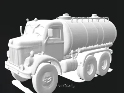 Vintage Fuel Truck  3D Printable Model 3D print model