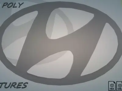 Hyundai emblem Low-poly 3D model