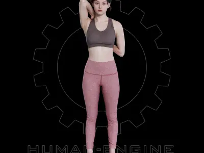 Amy in Various Stretching Poses Bundle 3D model