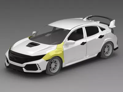CIVIC TYPE R FK8 Front Fenders Exterior Model - 3D Laser-Scanned 3D model