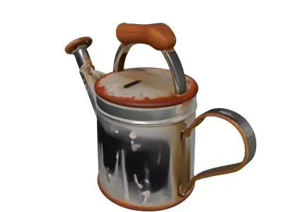 Rustic Watering Can Piggy Bank Low-poly 3D model