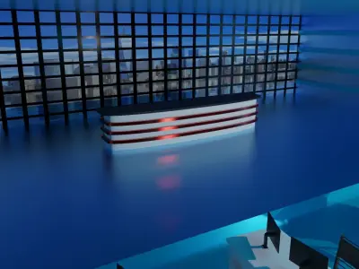 News Studio Low-poly 3D model