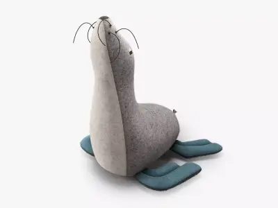 Carapau KALI Stuffed Toy Seal Low-poly 3D model