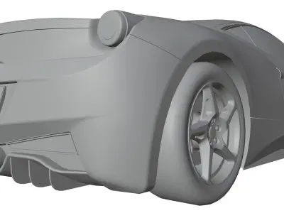 Yellow italian sport car unbranded 3D model