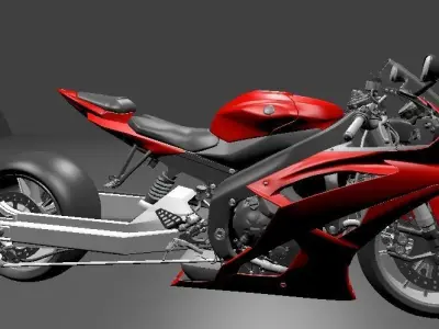 R6 street bike Low-poly 3D model