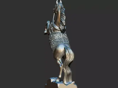 Arabian Horse Rearing 3D Printable Decor Model 3D print model