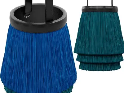 Hermes Toupet Fringed Bag Low-poly 3D model