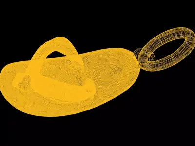 slide slipper pendant charms - one inch pendant 3D print model