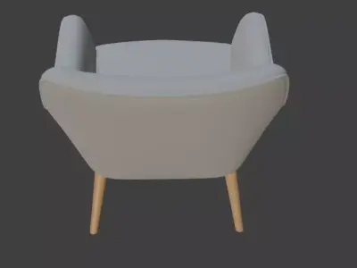 Scandinavian Grey Tufted Armchair 3D model