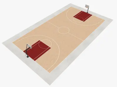 basketball court Low-poly 3D model