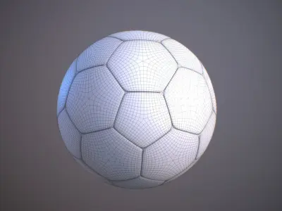 Football Soccerball game-ready low poly high poly model Low-poly 3D model