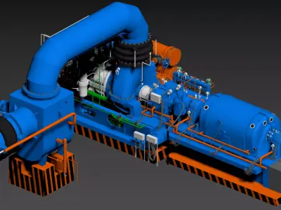 SCI FI turbine generator Low-poly 3D model