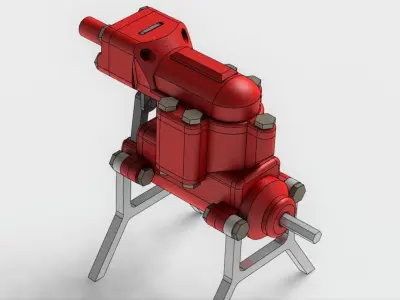 2 Cylinder Air Engine WORKING model 3D print model