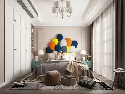 Children Room Interior 3D model 15