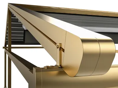 Motorized Pergola 5a brass furniture matte 3D model