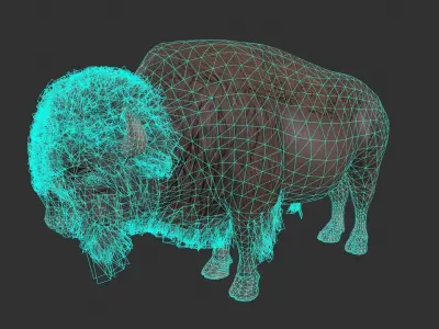 Bison Low-poly 3D model