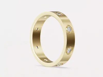 AMORE - RING - 8 DIAMONDS 3D print model