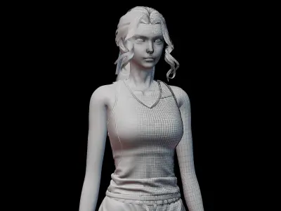 Sport Girl  - Game Ready Low-poly 3D model