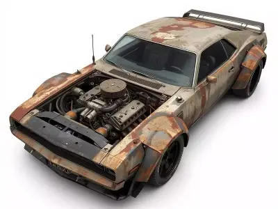 Rusted Wasteland Apocalypse Vehicles 3D Collection 3D Model Pack