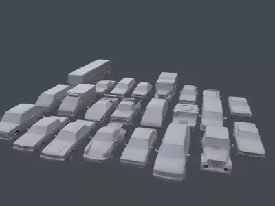 Cars pack  Low-poly 3D model