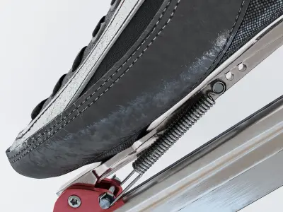 Leather Long Track Speed Skate Low-poly 3D model