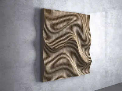 Parametric Wavy Wooden Wall Decor - 20 - CNC files for cutting 3D model