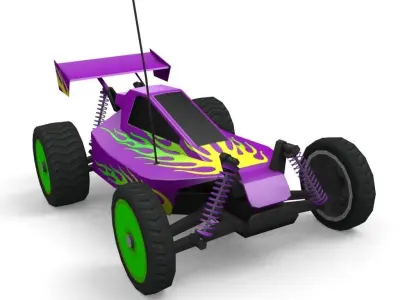 Game Ready RC Buggy Low-poly 3D model