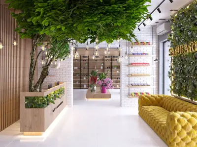 flower shop interior Low-poly 3D model