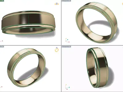 Mens Thin Edged Wedding Band Free 3D print model