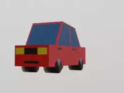 Low-Poly Car on wall Free low-poly 3D model