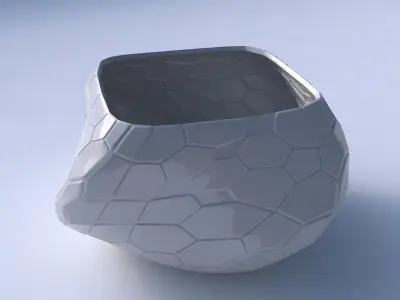 Bowl helixwith organic cells with organic cells 3D print model