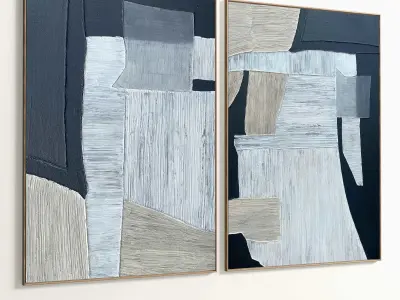 Plaster Two Photo Frame 267 Low-poly 3D model