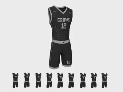Basketball Fantasy Team Crows Uniform - Character Design Low-poly 3D model