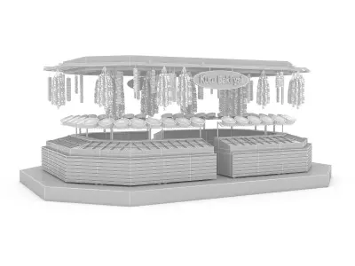 dry food and pulses market 3D model Low-poly 3D model