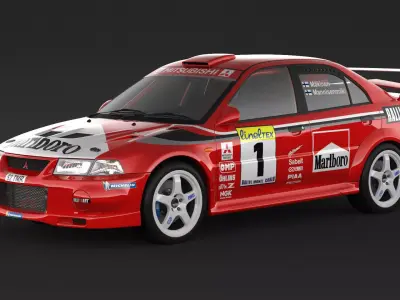 Mitsubishi Lancer Evolution 6 Rally Car 3D model