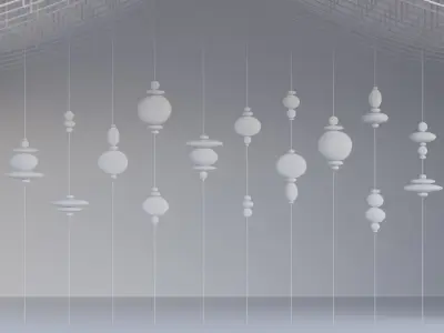 Decorative Stones - String Panel - Stone Wall Hanging - Archviz 3D model