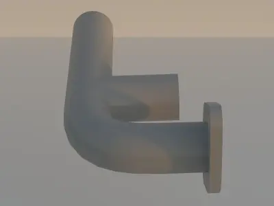 Two-end pipe Low-poly 3D model