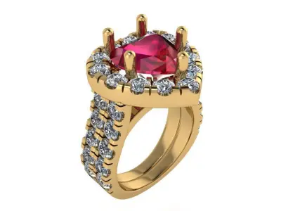 Heart Halo Ring 4006 3D print model